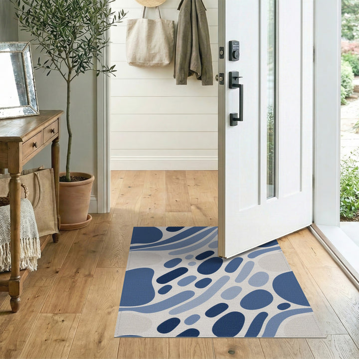 Abstract Area Blue Abstract Flow Area Rug