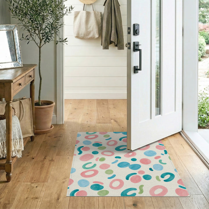 Multi-color and Patterns Abstract Multi-Color Washable Area Rug