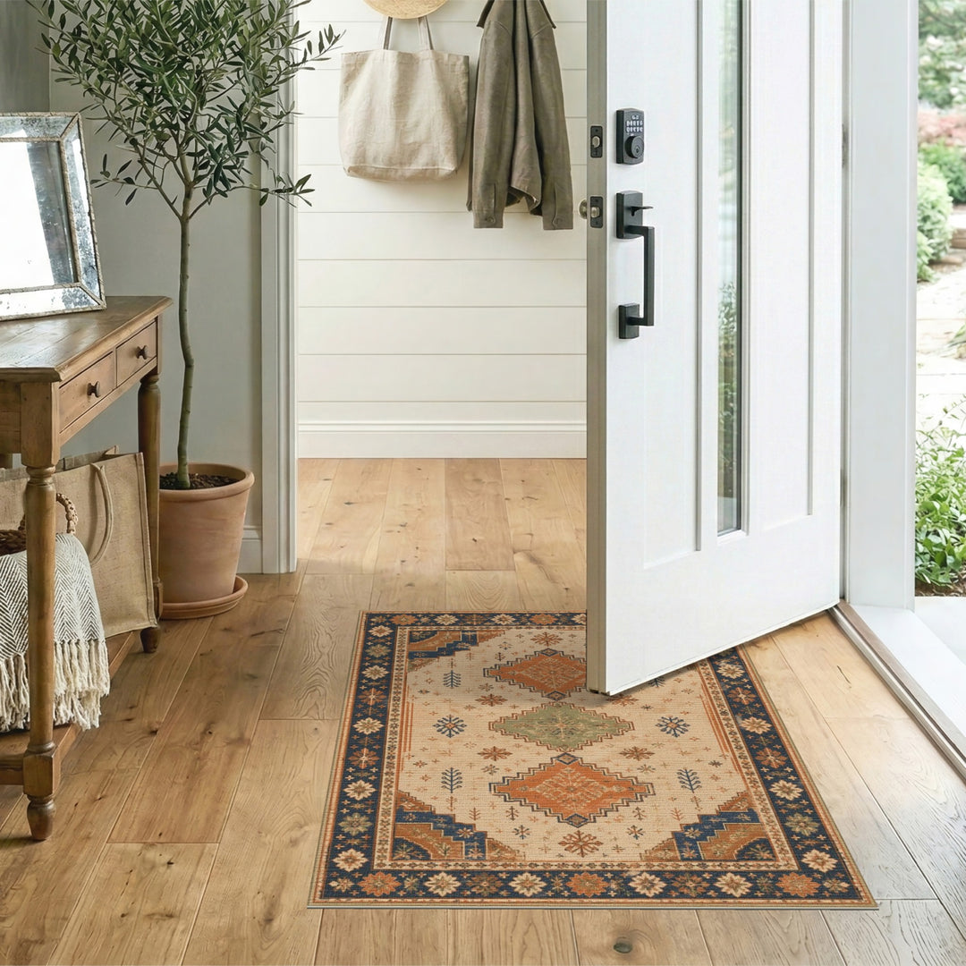 ODIKA Beige Heritage Tribal Area Rug