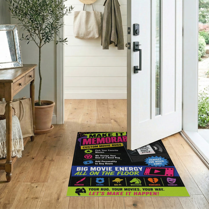 VHS Movie Genre Area Rug