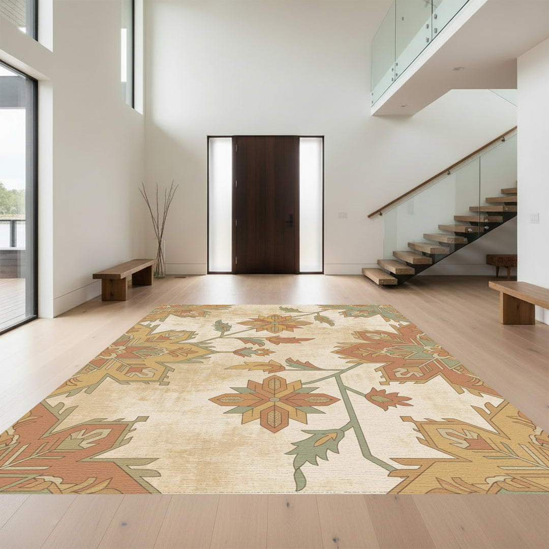 Heritage Floral Medallion Earth Tones Rug