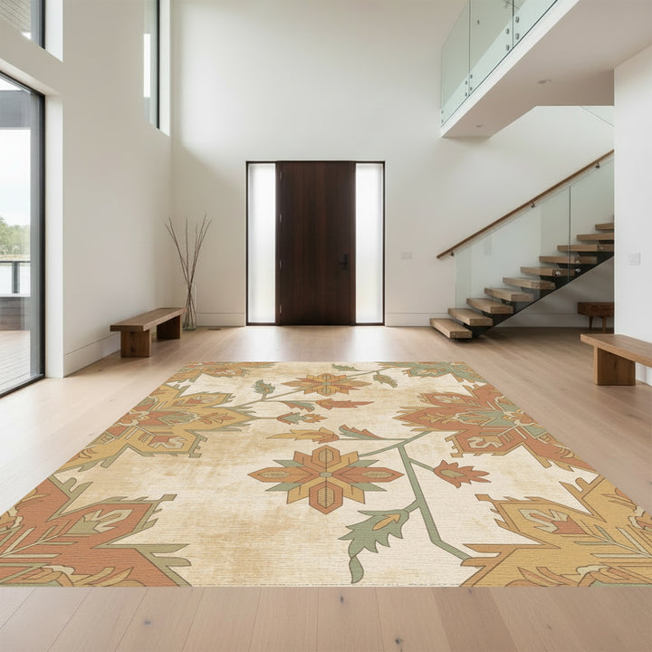Heritage Floral Medallion Earth Tones Rug