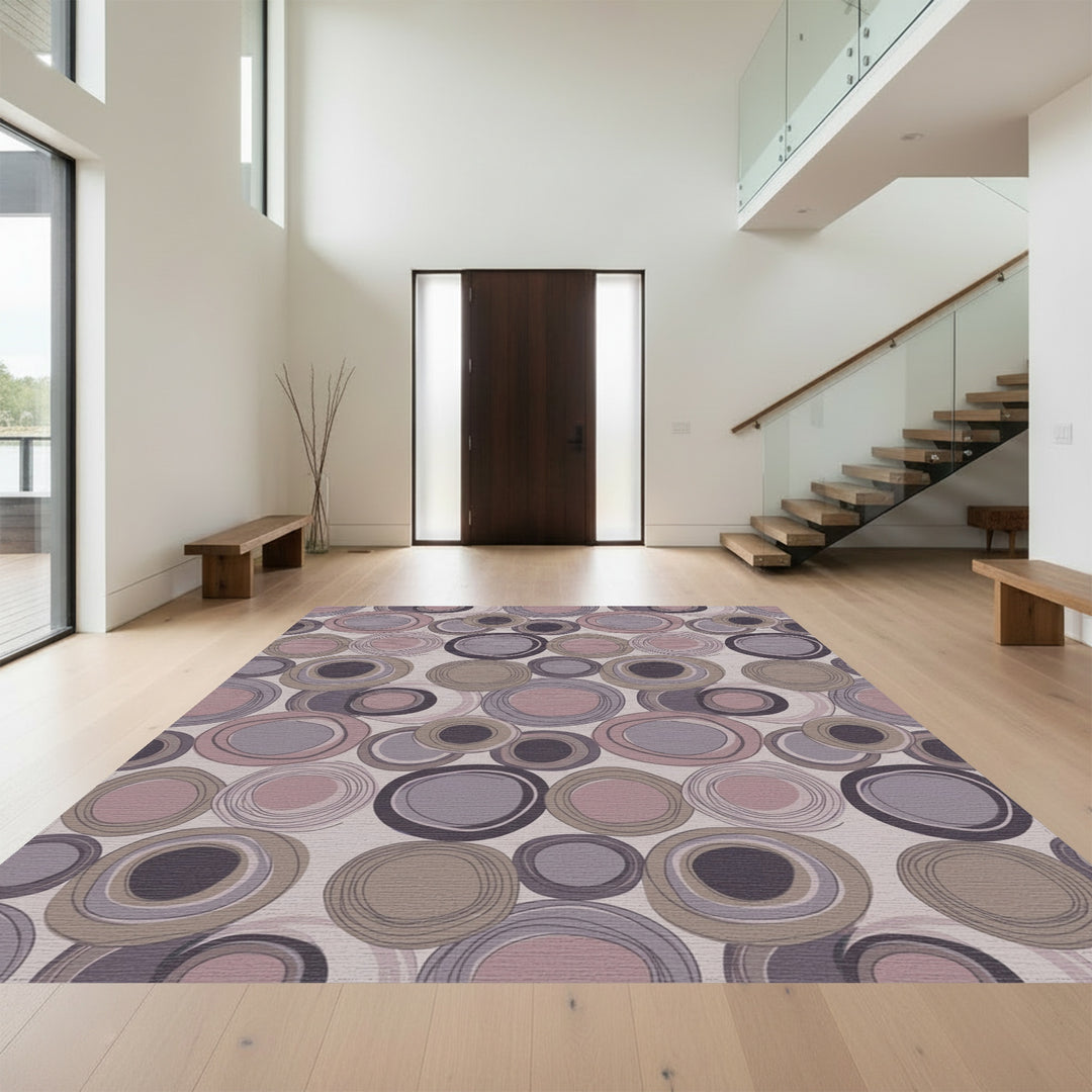 Charming Circles in Plum and Rose Rug