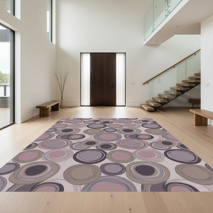 Charming Circles in Plum and Rose Rug