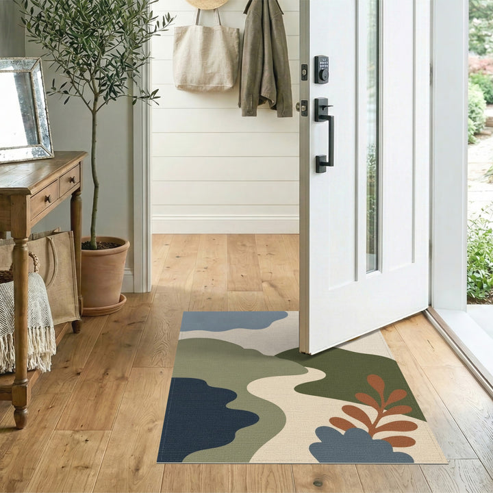 Abstract Landscape Washable Area Rug