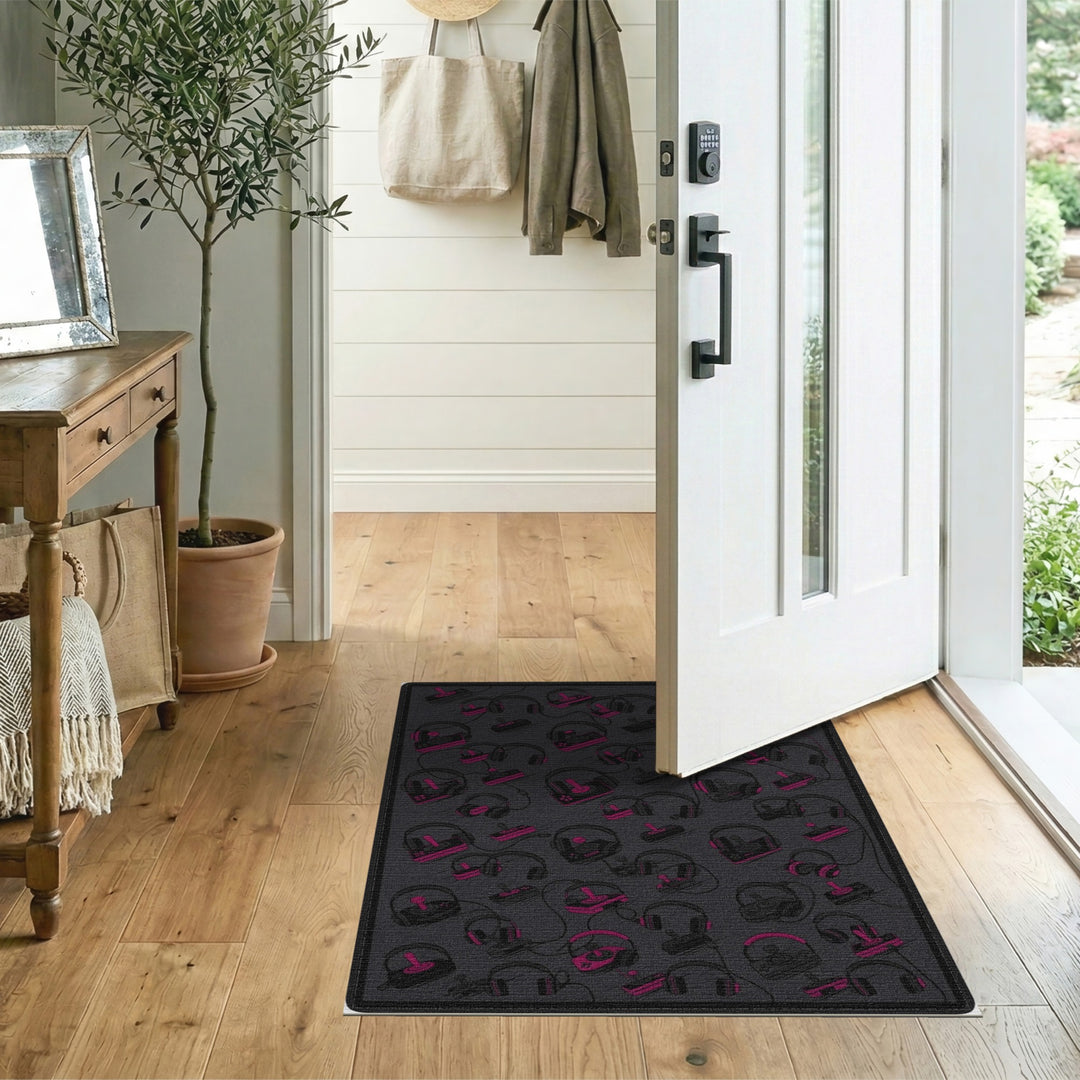 Pink Gaming Controllers Area Rug