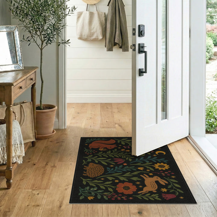 Whimsical Forest Animals Kids Area Rug