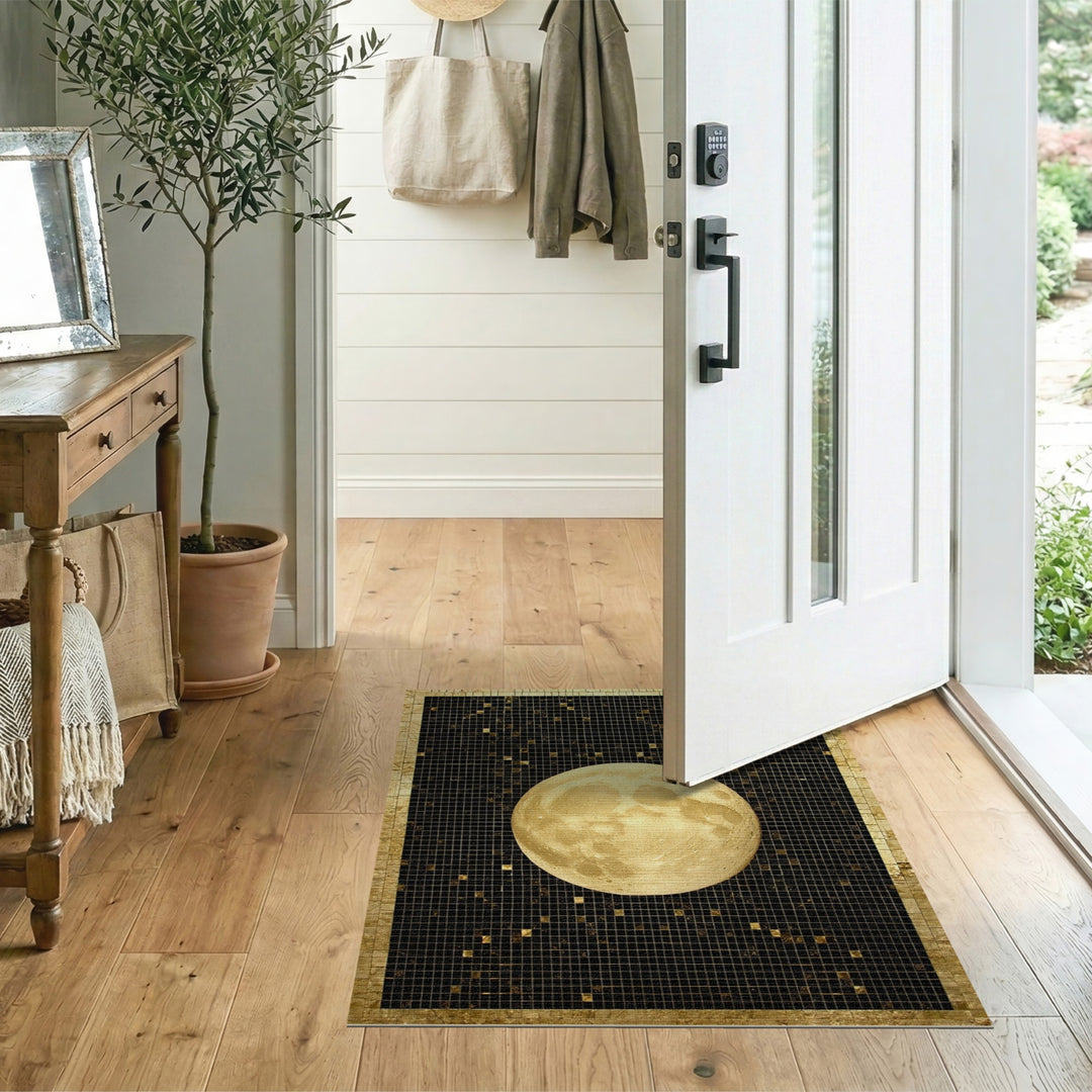 Full Moon Gold Mosaic Area Rug