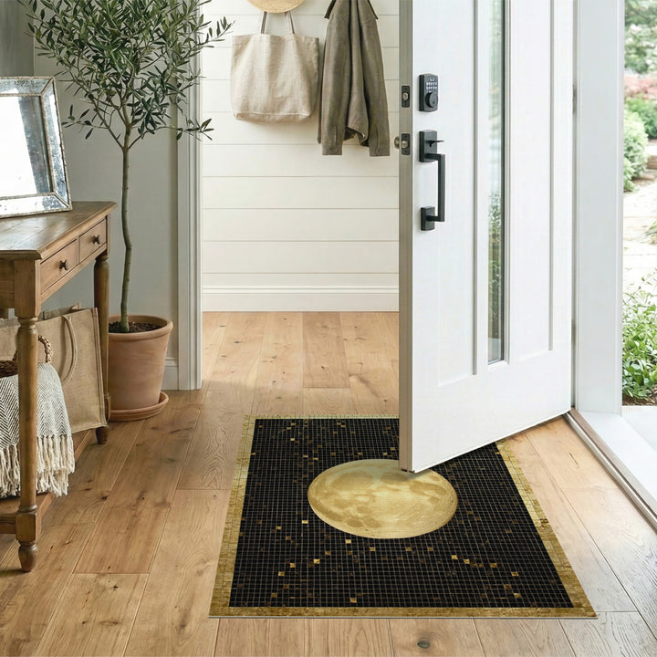 Full Moon Gold Mosaic Area Rug