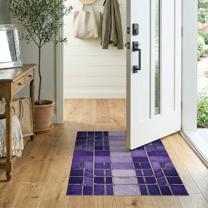 Geometric Modern Purple Geometric Area Rug