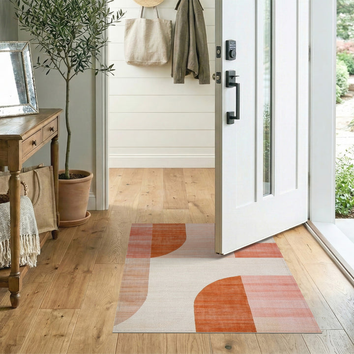 Orange Geometric Area Rug