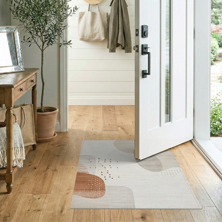 Abstract Neutral Area Rug in Beige and Brown