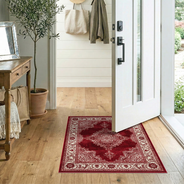 Red Persian Medallion Area Rug