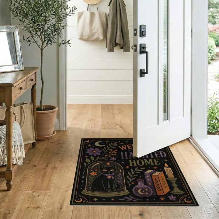 Haunted Home Black Cat Area Rug