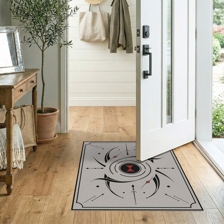Grey Geometric Hourglass Area Rug