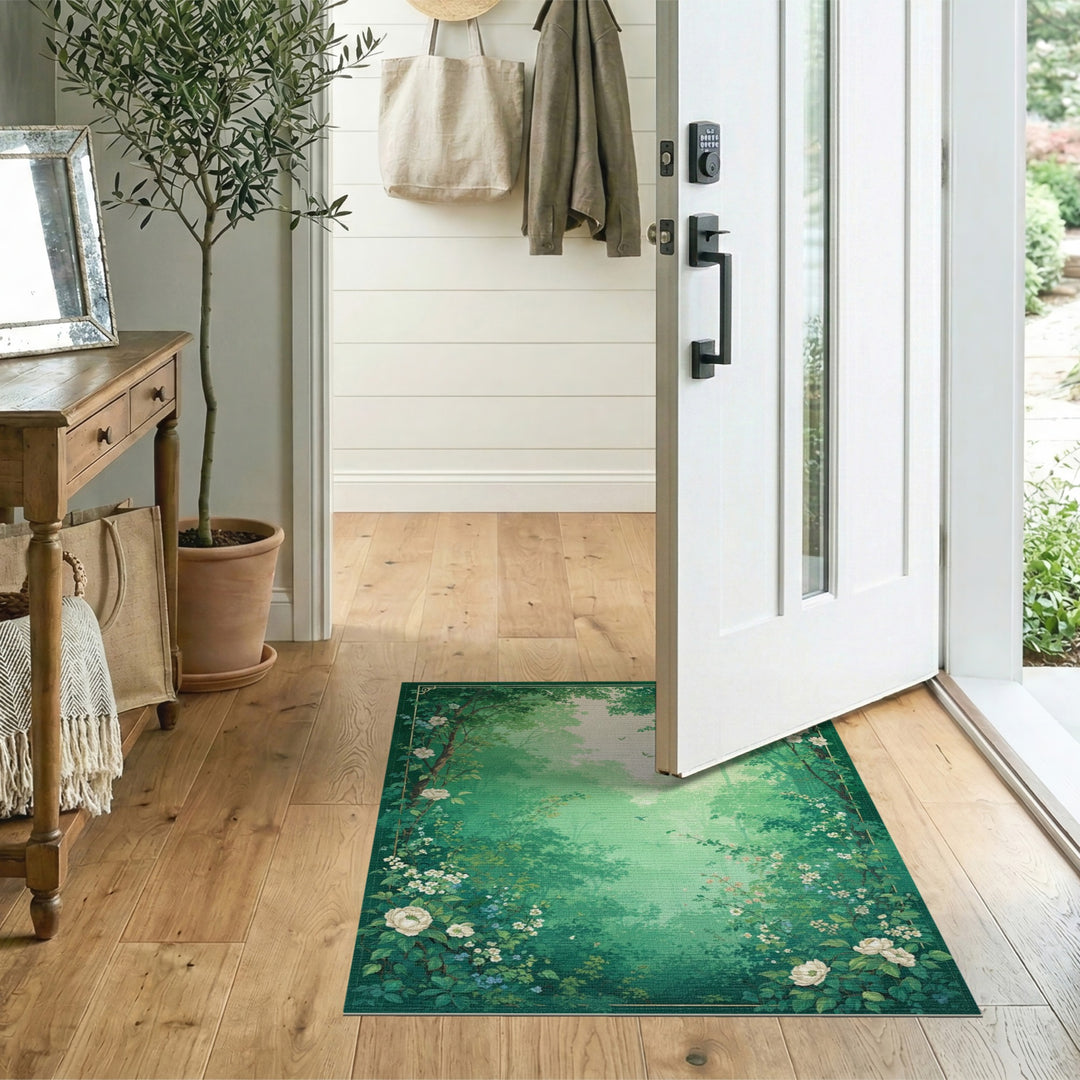 Verdant Forest Floral Vintage Area Rug