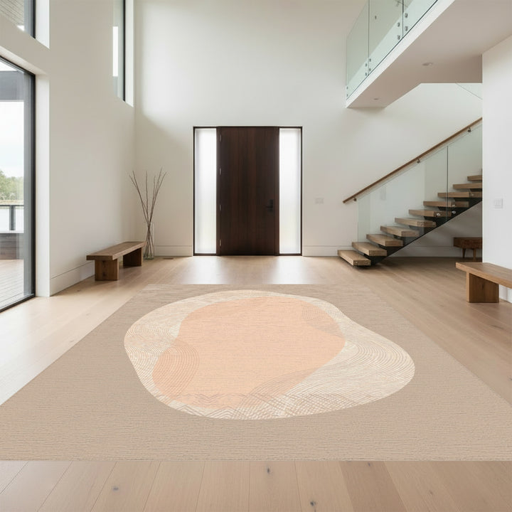 Neutral Organic Flowing Waves Rug