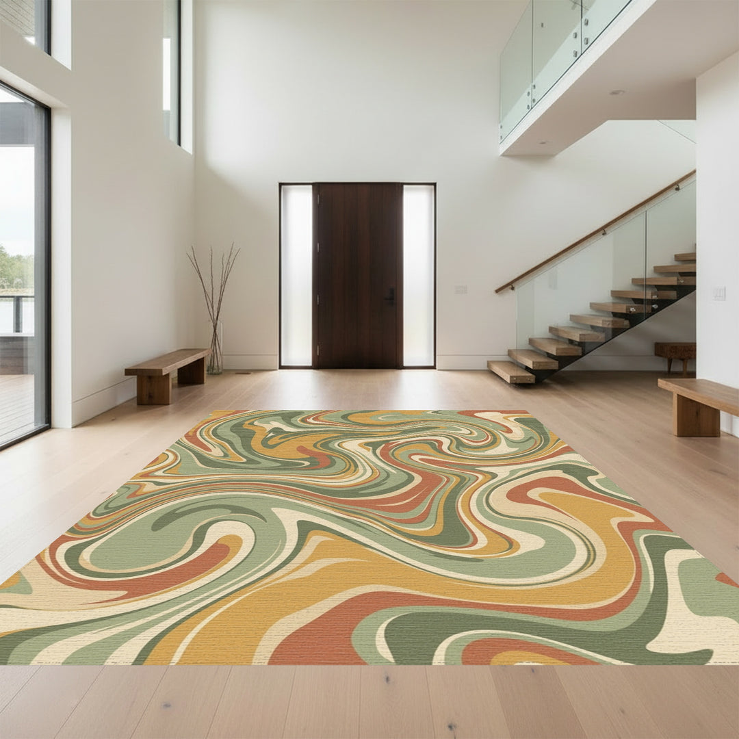 Earthy Swirl Marble Fluidity Rug