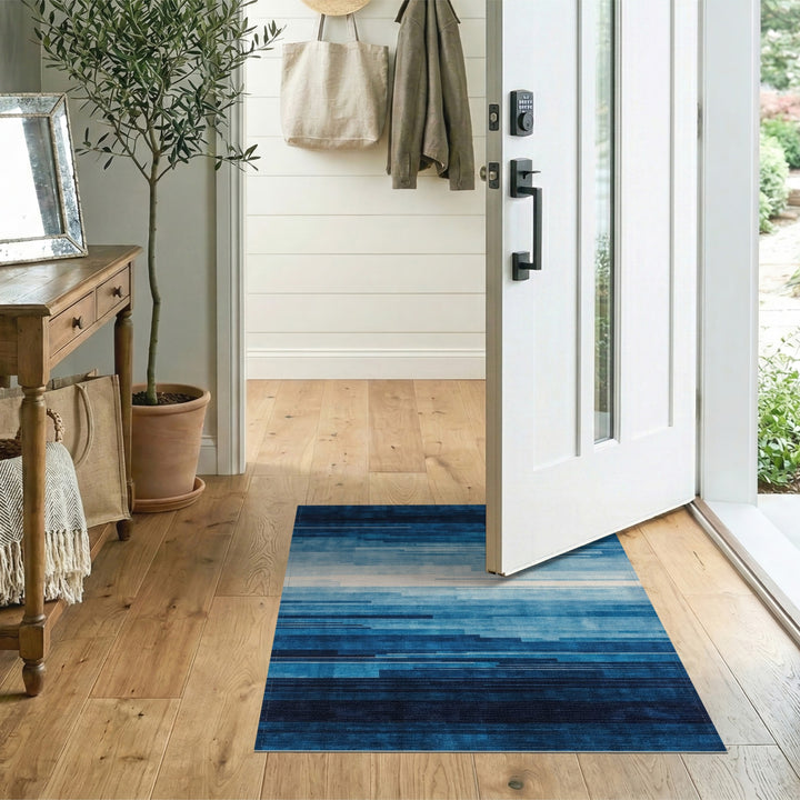 Blue Abstract Horizon Area Rug