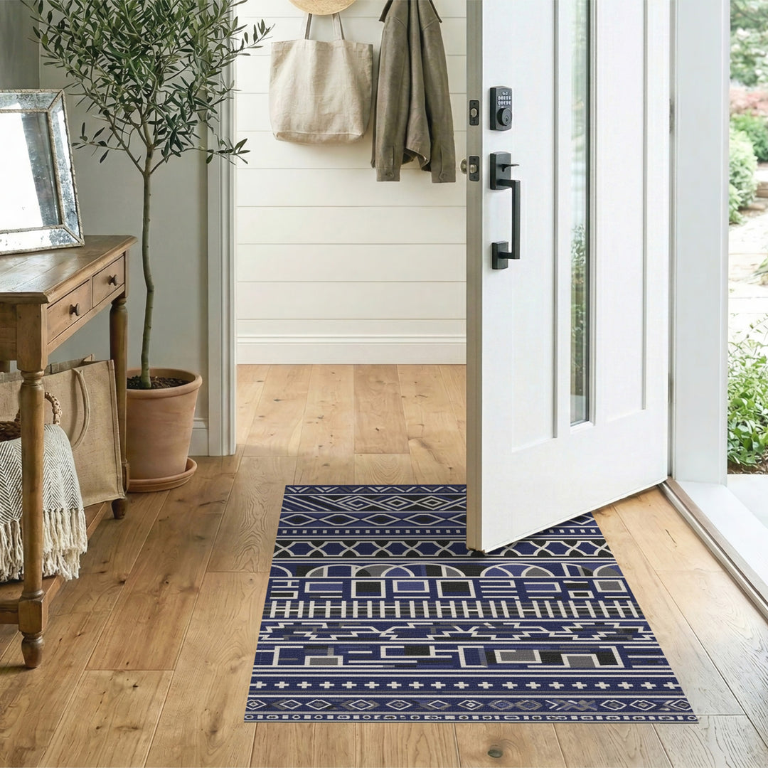 Blue Geometric Area Rug