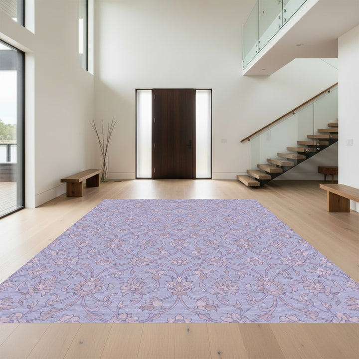 Lavender Floral Archway Intricate Detail Rug