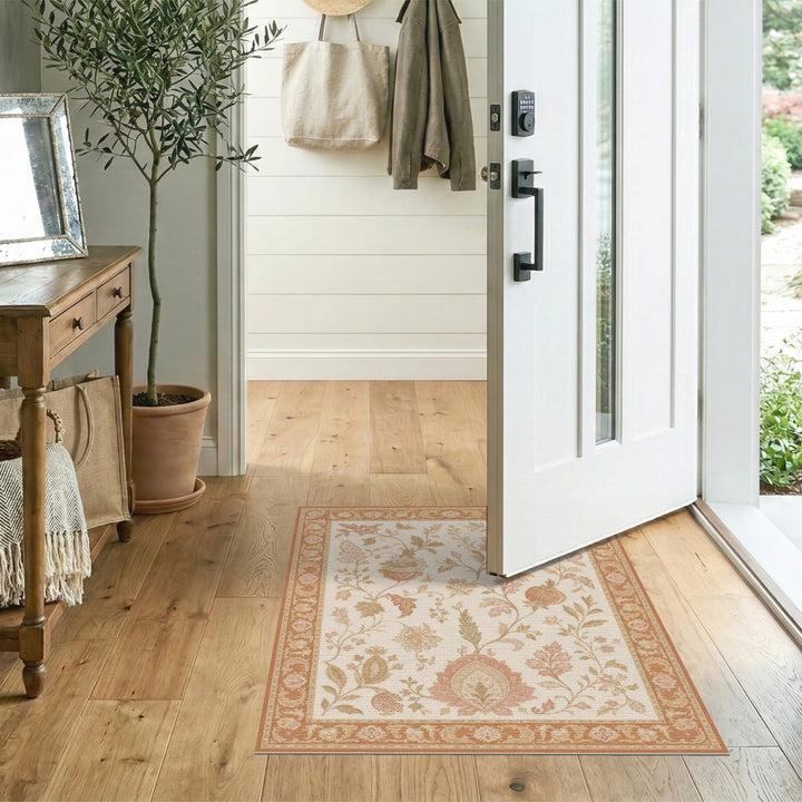 Pink Floral Vintage Area Rug