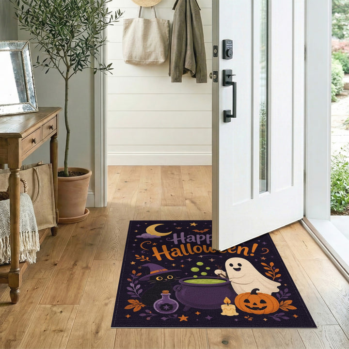 Happy Halloween Ghost Cat Area Rug