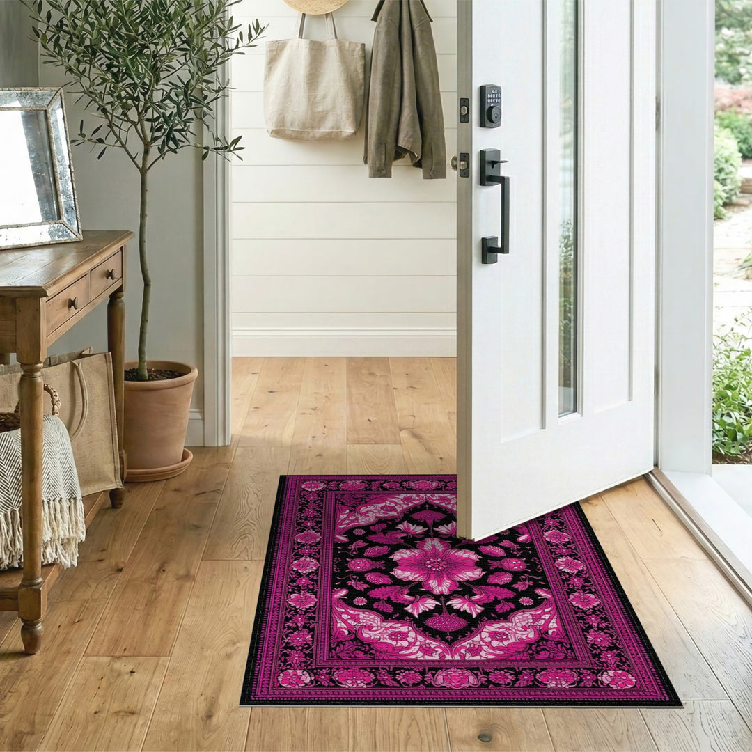 Pink Floral Vintage Area Rug