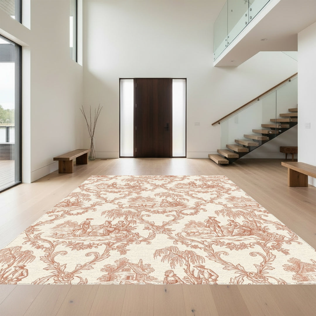 Countryside Scene Sepia Tapestry Rug