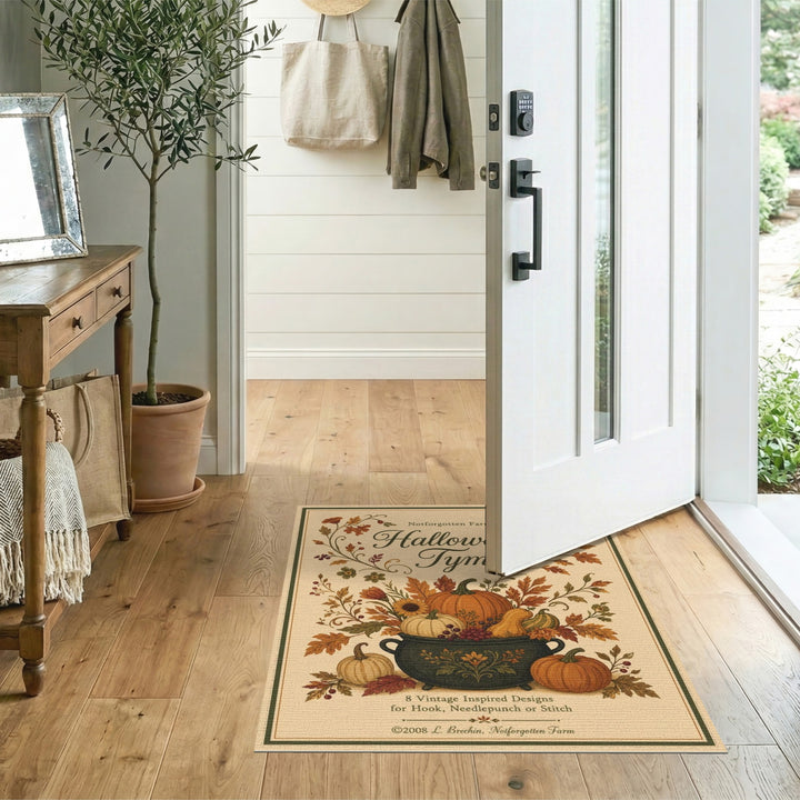 Vintage Pumpkin Cauldron Area Rug