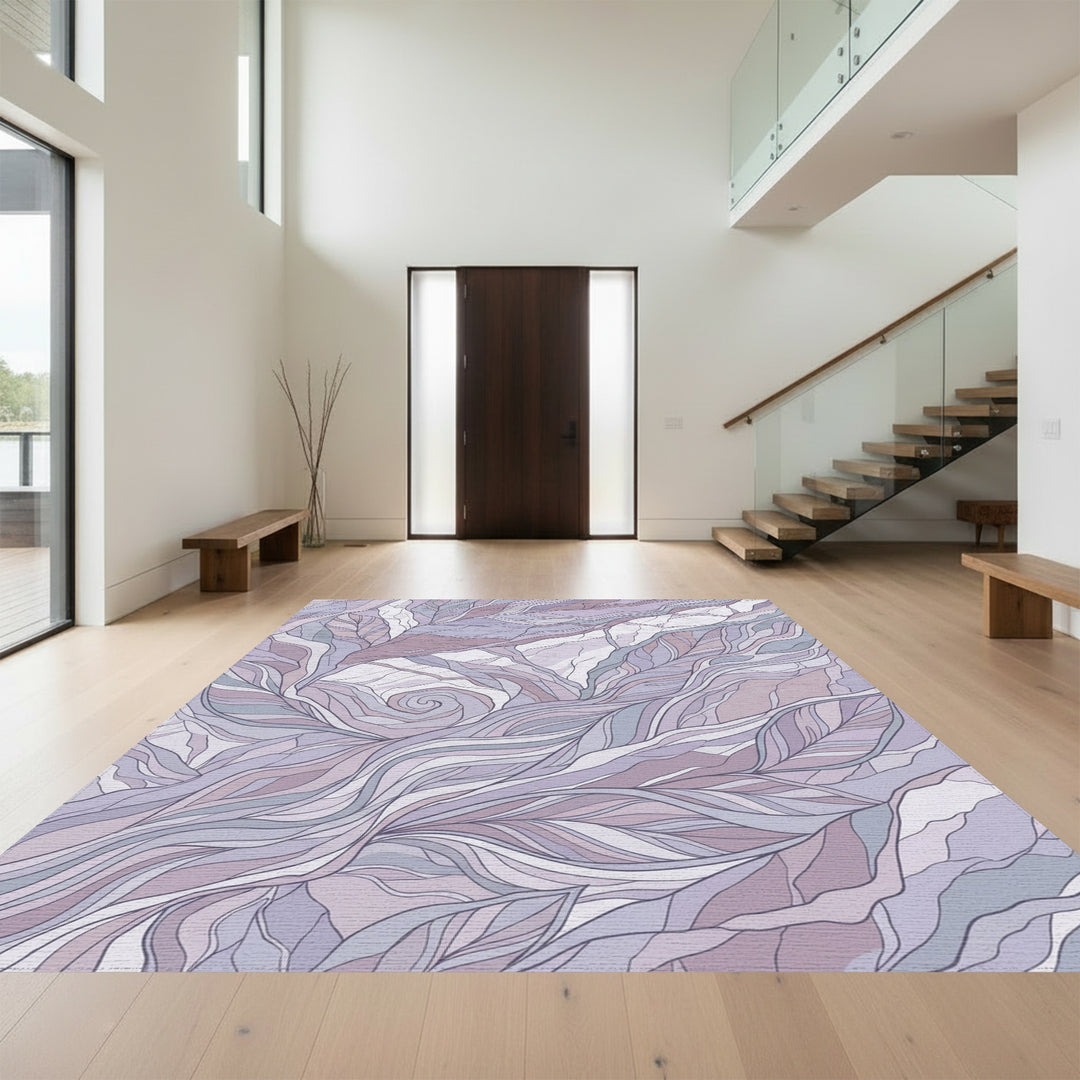 Lavender Feather Organic Swirl Rug