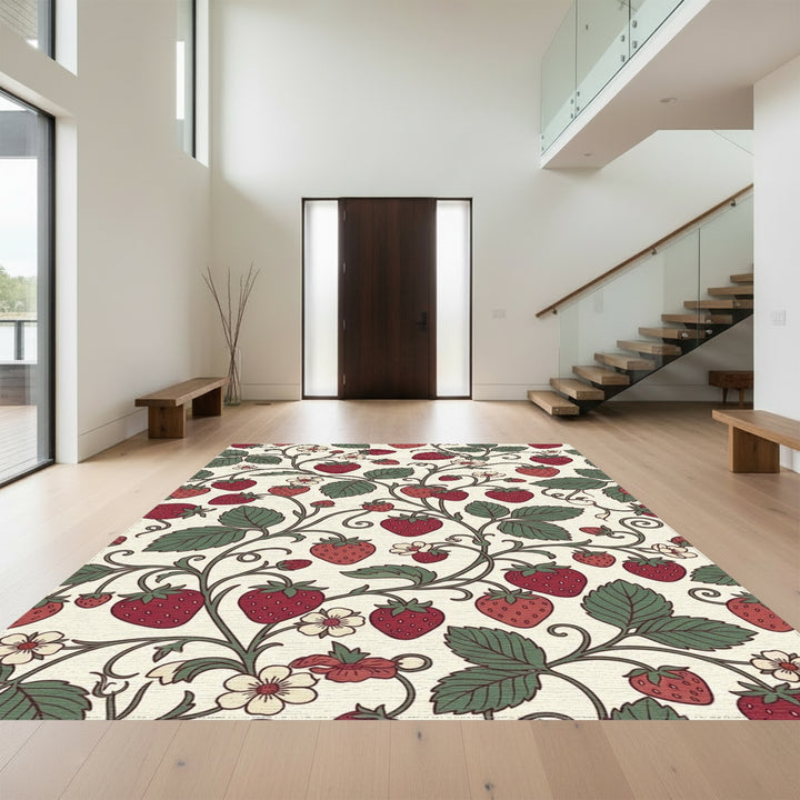 Vintage Strawberry Vine Floral Rug