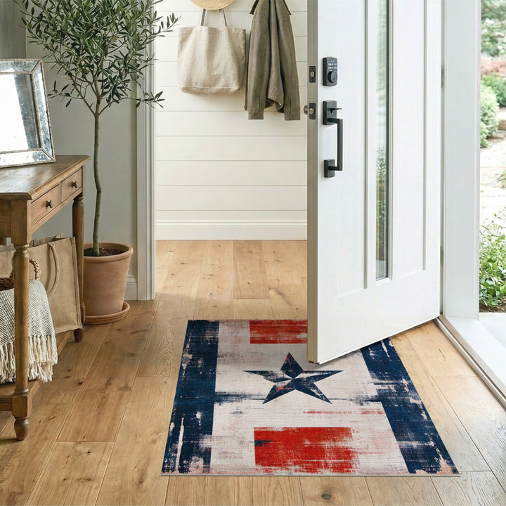 Distressed Star Area Rug