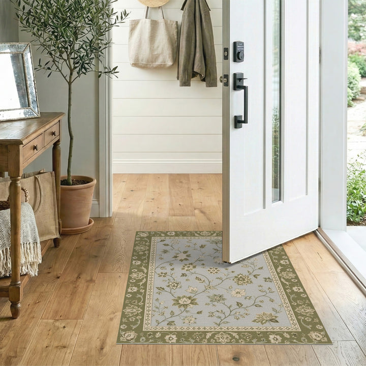 Sage Floral Vintage Sage Green Floral Vintage Area Rug