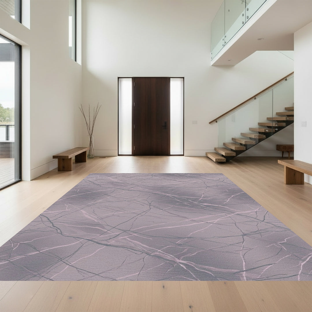 Soft Plum Crushed Vein Rug