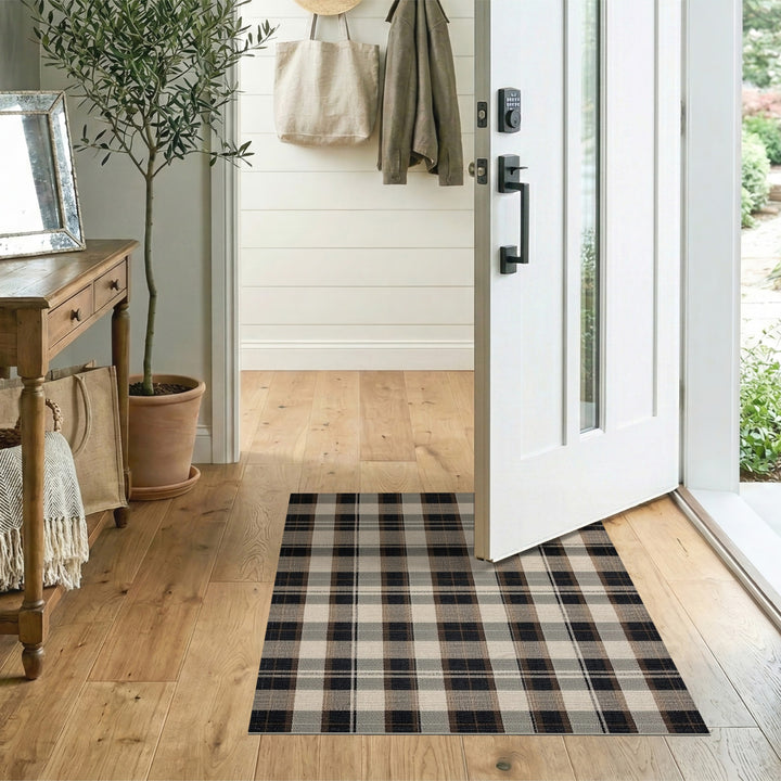 Black and White Buffalo Plaid Area Rug