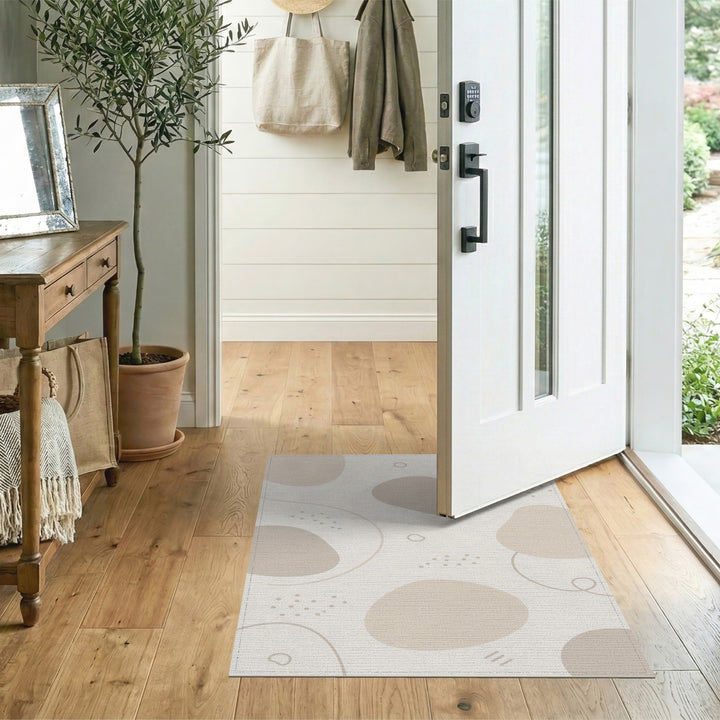 Beige Organic Abstract Area Rug