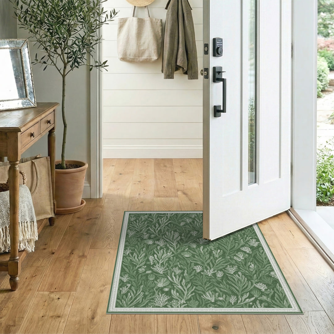Green Coastal Seaweed Area Rug