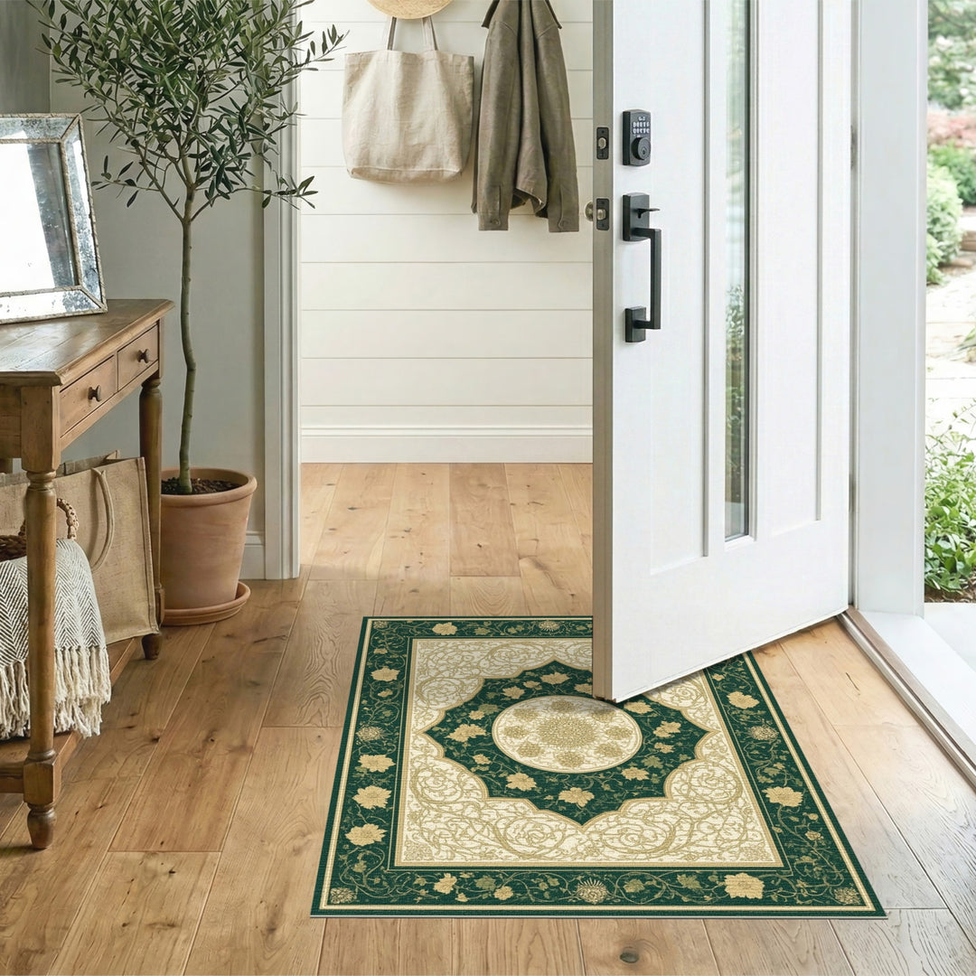 Traditional Persian Green Traditional Persian Floral Area Rug