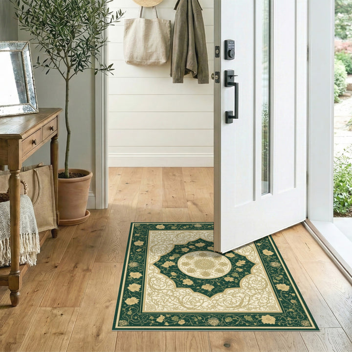 Traditional Persian Green Traditional Persian Floral Area Rug
