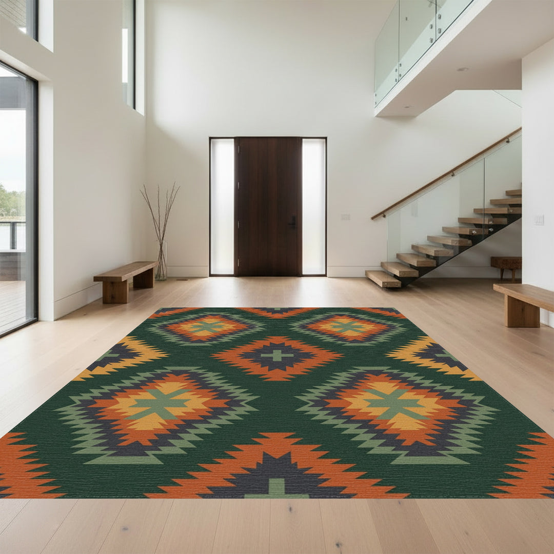 Earthy Terracotta Diamond Kilim Rug
