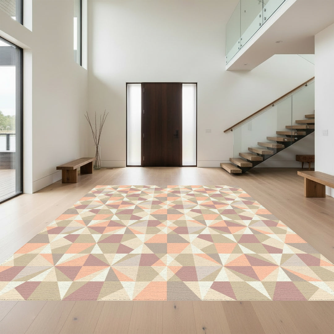 Geometric Pastel Diamond Starburst Rug