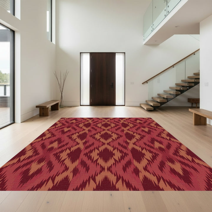 Crimson Rustic Diamond Stair Rug