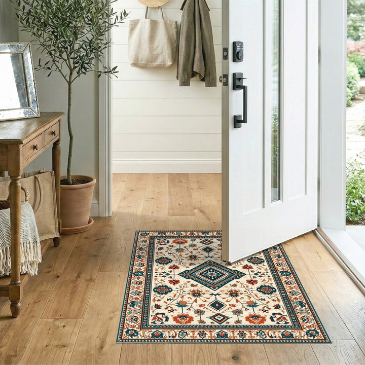 Traditional Persian Traditional Persian Floral Medallion Area Rug
