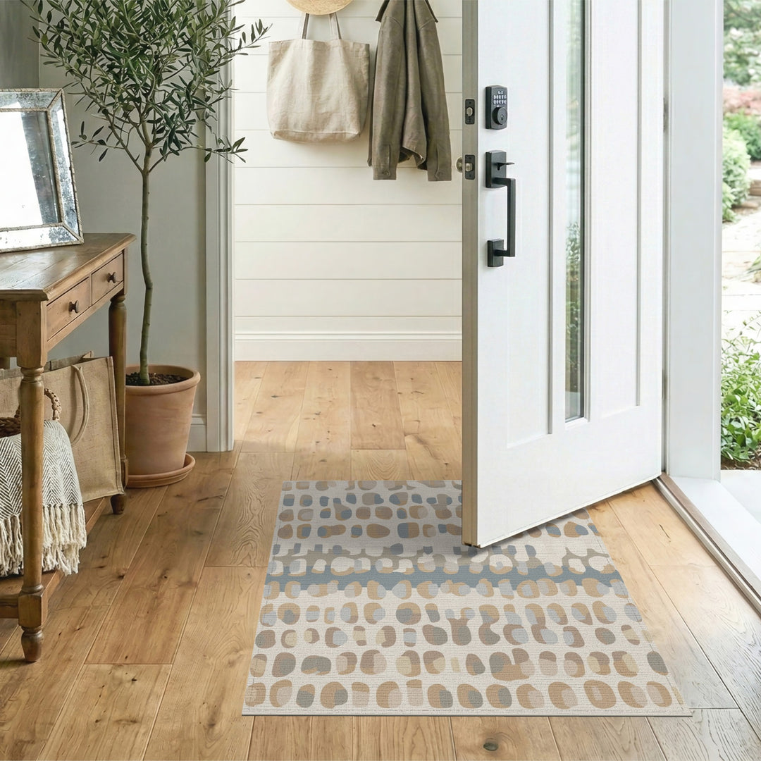 Abstract Beige Neutral Beige and Neutral Area Rug