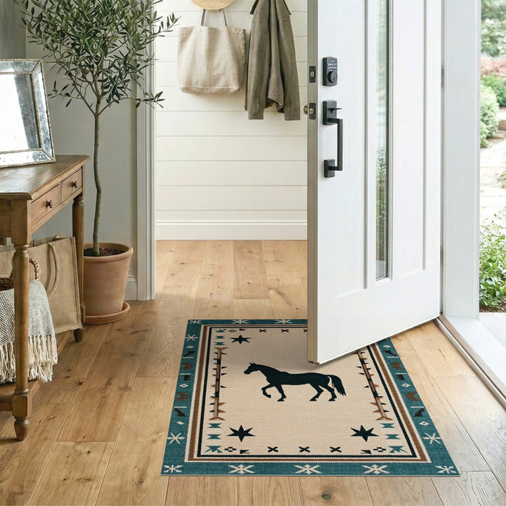 Southwestern Horse Silhouette Area Rug