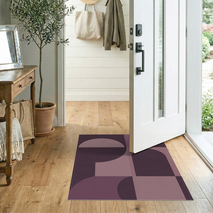 Purple Geometric Modern Purple Geometric Arch Area Rug