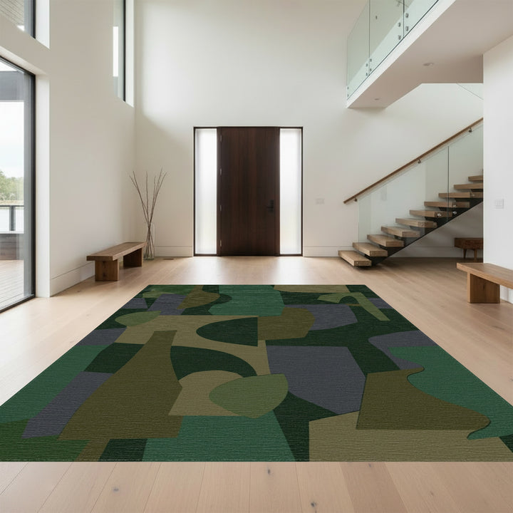 Abstract Geometric Earth Tones Rug