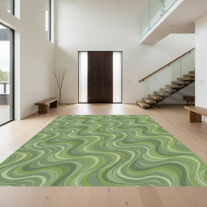 Verdant Wavy Stripe Interplay Rug