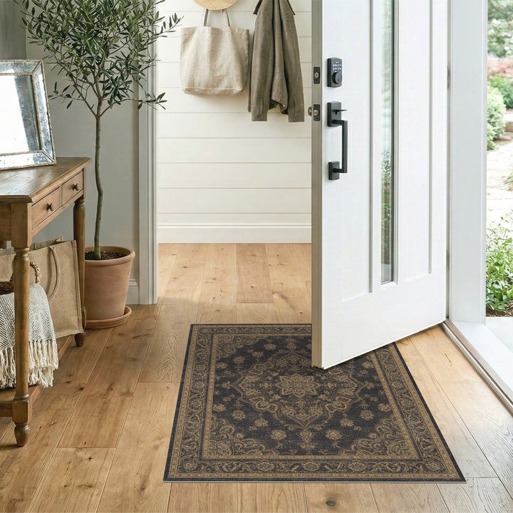 Grey Traditional Persian Medallion Rug